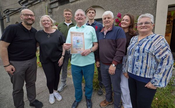Tony with his brother Enda, sister Ita Kavanagh, his daughter Antoinette Fitzgerald, son-in-law Cathal Fitzgerald, grandchildren Beth Malone and Darragh Fitzgerald and family friend Harry Lloyd Tony with his brother Enda, sister Ita Kavanagh, his daughter Antoinette Fitzgerald, son-in-law Cathal Fitzgerald, grandchildren Beth Malone and Darragh Fitzgerald and family friend Harry Lloyd