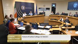 <p>Representatives from SETU, Carlow College and the Department of Further and Higher Education at last weeks Oireachtas Committee meeting. </p>