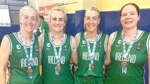 <p>Portlaoise Panthers' (l-r) Gráinne Tomlinson, Catherine Ashe, Deirdre Tomlinson and Ann-Marie Troy</p> <p>Portlaoise Panthers' (l-r) Gráinne Tomlinson, Catherine Ashe, Deirdre Tomlinson and Ann-Marie Troy</p>