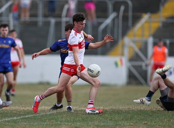 Ballon's Callum Crawford scores a fine goal in the first half.