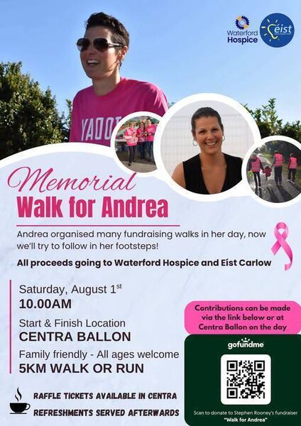The poster for the memorial walk for Andrea. Source: Facebook. The poster for the memorial walk for Andrea. Source: Facebook.