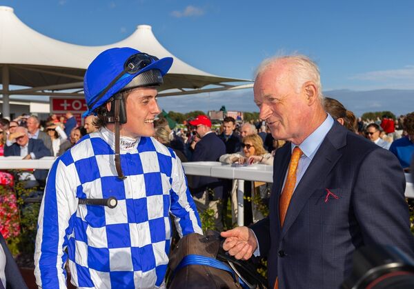 Daniel King and trainer Willie Mullins after The Tote Galway Plate Handicap Chase. Daniel King and trainer Willie Mullins after The Tote Galway Plate Handicap Chase.