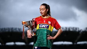 <p>Carlow footballer Róisín Bailey poses with The West County Hotel Cup at a media day at Croke Park during the week, she hopes to lift the trophy for real on Sunday Photo: Shauna Clinton/Sportsfile </p> <p>Carlow footballer Róisín Bailey poses with The West County Hotel Cup at a media day at Croke Park during the week, she hopes to lift the trophy for real on Sunday Photo: Shauna Clinton/Sportsfile </p>