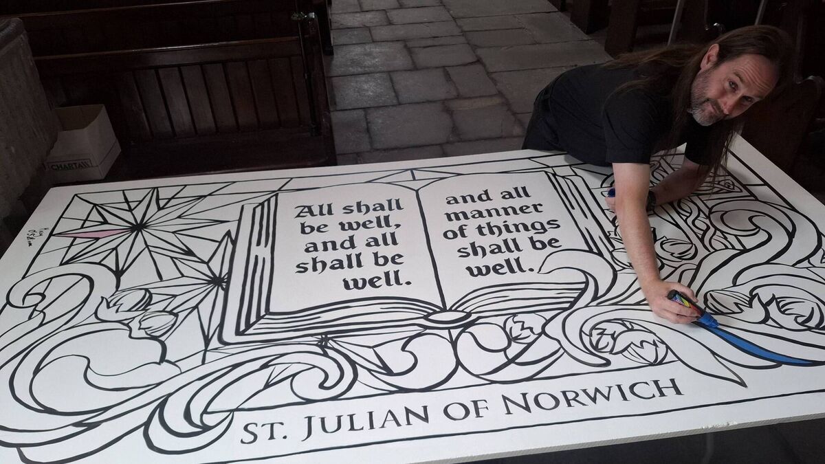 New art installation of giant colouring page in St Laserian’s Cathedral