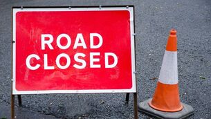 <p>Road closed sign.</p> <p>Road closed sign.</p>