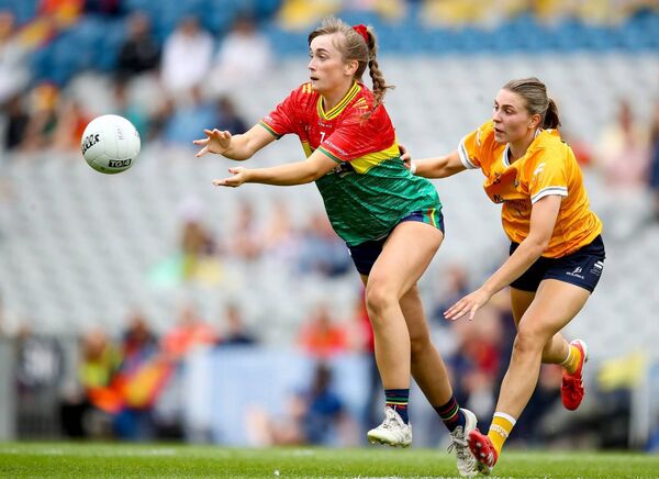 Megan Townsend stunning late goal seemed set to earn Carlow a replay until Antrim struck for a late winner Photo: ©INPHO/Grace Halton Megan Townsend stunning late goal seemed set to earn Carlow a replay until Antrim struck for a late winner Photo: ©INPHO/Grace Halton