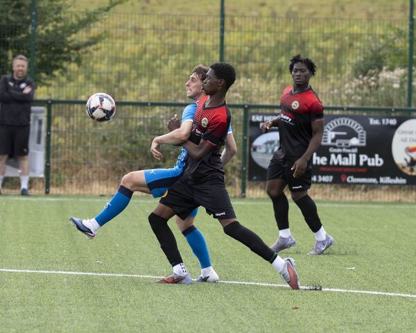 CK Utd's Timmy Adekye causing problems for the Waterford defence CK Utd's Timmy Adekye causing problems for the Waterford defence
