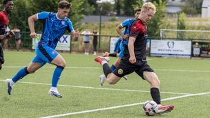<p>Harry Sherlock scored a wonderful effort for CK Utd's first senior goal	Photos: Aisling </p>