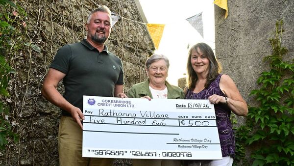 Eric Osborne presents a donation to Joan Brooks & Debbbie Carr from Rathanna Village Group. Image: Roger Jones Eric Osborne presents a donation to Joan Brooks & Debbbie Carr from Rathanna Village Group. Image: Roger Jones