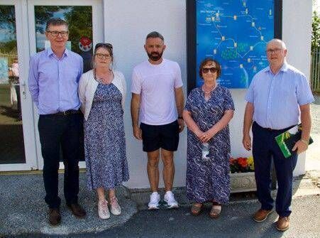 Tom Ryan from GAA, Colette Byrne, adjudicator, James Hickey, KCLR GAA analyst, Mary O'Toole, local volunteer and Brendan McGrath, adjudicator in Ballymurphy