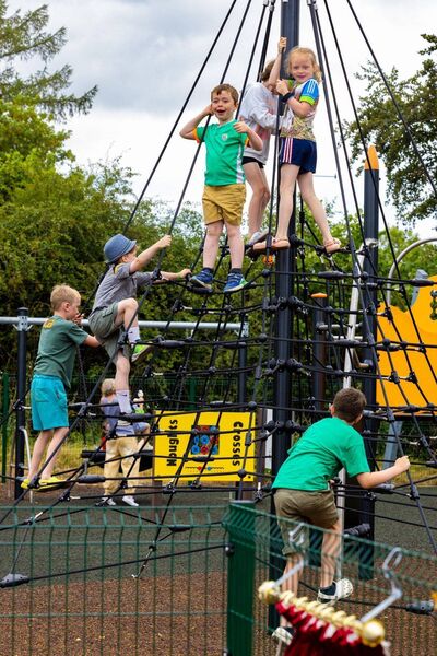 The climibing frame proves to be very popular with these young adventurers! The climibing frame proves to be very popular with these young adventurers!