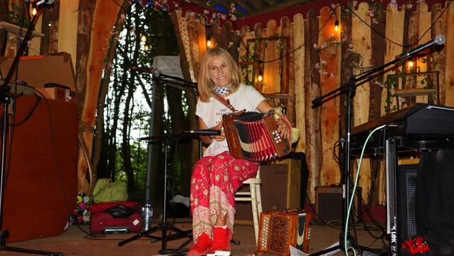 <p>Sharon Shannon performs at last year's Vegan festival in Lisnavagh House</p>