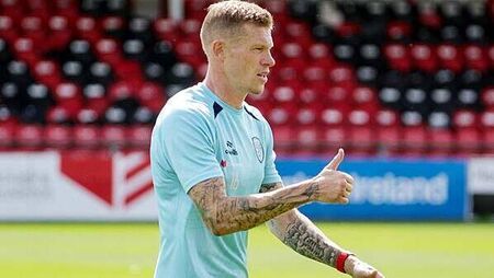 James McClean takes part in Derry City open training session as future at club remains uncertain