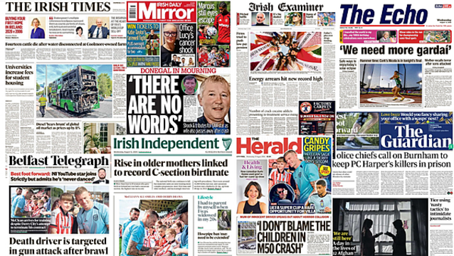 What the papers say: Wednesday's front pages