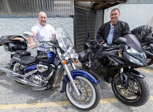Ray Williamson and Owen Farrell took part in the The Mall pub charity motorbike run in aid of dementia services in Carlow Photos: Michael O'Rourke Ray Williamson and Owen Farrell took part in the The Mall pub charity motorbike run in aid of dementia services in Carlow Photos: Michael O'Rourke
