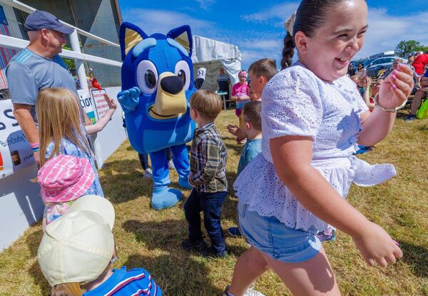 Meeting 'Bluey' at the children's stand at the Tinahely Show Meeting 'Bluey' at the children's stand at the Tinahely Show