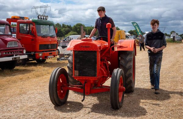 Adam Doran and his cousin Evan OLeary at the South Eastern Vintage Machinery Club Annual Vintage Rally in Ardattin Photo: Michael ORourke Photography