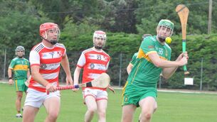 <p>Declan Keane of Kilcock fires a shot towards goal as Oisin Farrell of Cappagh attempts the block. Photo: Martin Rowe.</p> <p>Declan Keane of Kilcock fires a shot towards goal as Oisin Farrell of Cappagh attempts the block. Photo: Martin Rowe.</p>