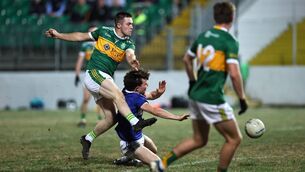 <p>Padhraig Bolger has a shot at goal for Rathvilly Photo: Pat Ahern</p> <p>Padhraig Bolger has a shot at goal for Rathvilly Photo: Pat Ahern</p>