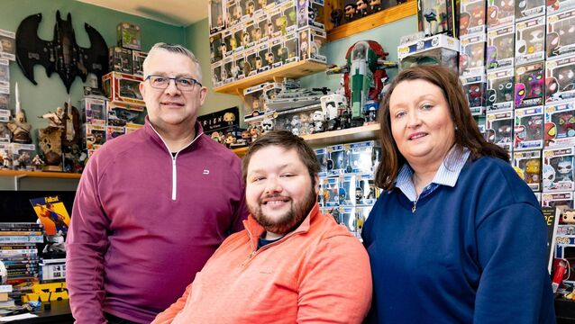 <p>Oisín Pollard from Bagenalstown who suffers from Friedreich's Ataxia pictured with his parents Elaine and Niall Photo: Michael O'Rourke Photography</p>