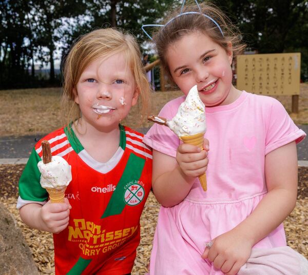 Cousins Naomi and Ellie Lennon having fun in the sun at the family day in Hanover Park 