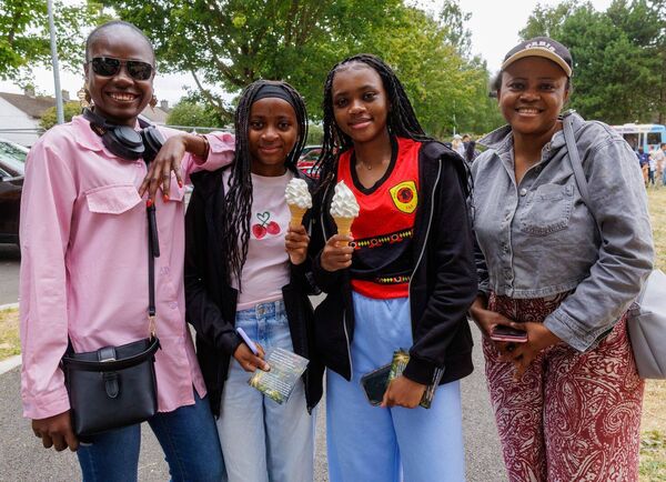 Bernadine Mayamba, Julia and Gloria Dembele and Josefena Matantu at the Younity family funday in Hanover Park in Carlow Photo: © Michael O'Rourke Photography 2026