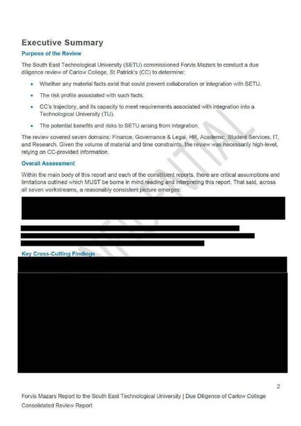 Page after page of the Mazars due diligence report were blacked out Page after page of the Mazars due diligence report were blacked out