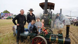 <p>Trevor and Kerry Warren and family with William Foster steam engine. </p> <p>Trevor and Kerry Warren and family with William Foster steam engine. </p>