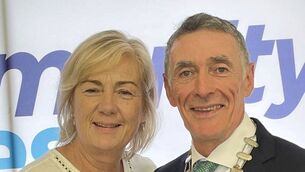 <p>Newly appointed president of the National Community Games, Paul Doogue, with his wife Elaine</p>
