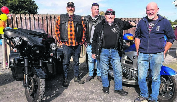Kevin Collins, Sean Carter, Pat Maddock and Benny Murphy took part in the bike run in aid of Jackson Singh starting at The Pint Depot, Bagenalstown 	
                    