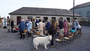 <p>Pet lovers and their special friends attending the service</p>