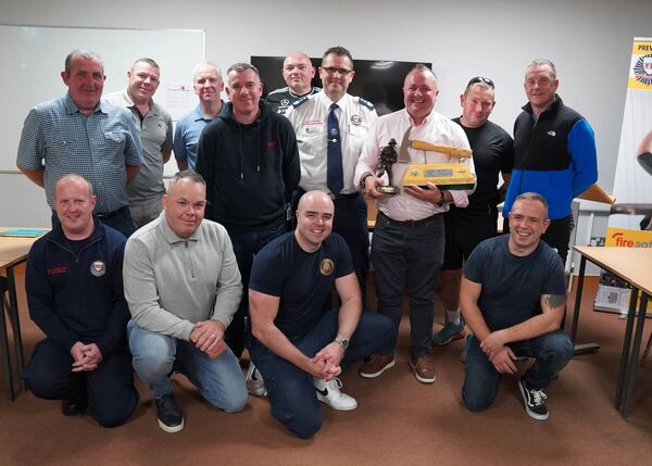 Aiden Owens with his Colleagues from Carlow Fire &amp; Rescue.
