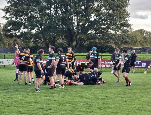 Paddy Rogers powers over for a try at the end of the game. Paddy Rogers powers over for a try at the end of the game.