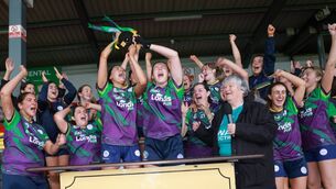 <p>Setanta joint captains Grace Mackey and Niamh Ahearne lift the AZAP Print Intermediate Camogie Championship after defeating Muinebheag in the final.</p> <p>Setanta joint captains Grace Mackey and Niamh Ahearne lift the AZAP Print Intermediate Camogie Championship after defeating Muinebheag in the final.</p>