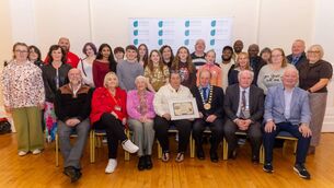 <p>Members of Tullow Tidy Towns were presented with a certificate of recognition by cathaoirleach Tommy Kinsella during a Pride of Place evening in the Carlow Town Hall Photo: © Michael O'Rourke Photography 2026</p>