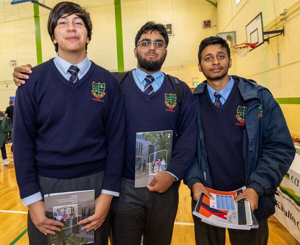 Cinar Elmas, Taif Akbar and Abdul Wadoud from St Mary's Academy CBS checking out what the future may hold for them at the careers fair Cinar Elmas, Taif Akbar and Abdul Wadoud from St Mary's Academy CBS checking out what the future may hold for them at the careers fair
