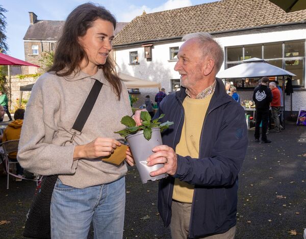 Liam Furlong discusses the planting of dahlias with Jenny Collier at the autumn festival Liam Furlong discusses the planting of dahlias with Jenny Collier at the autumn festival