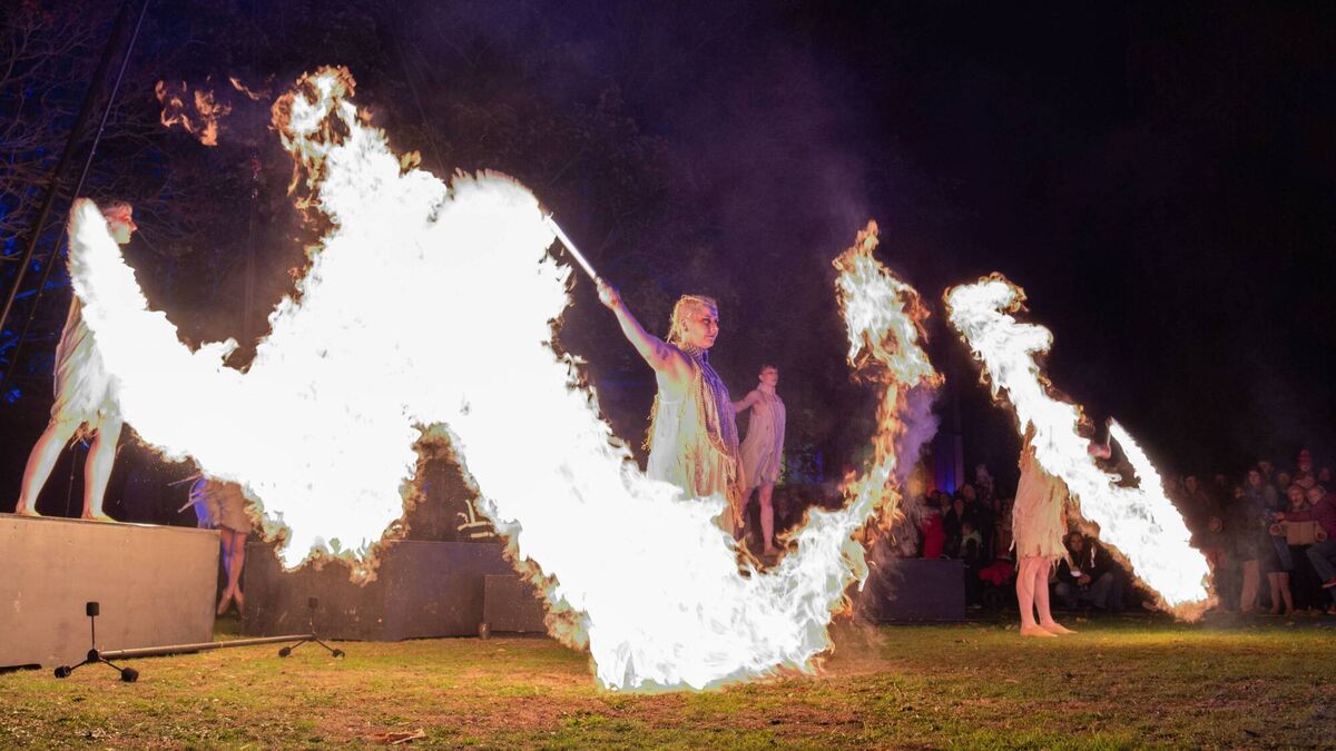 Storms fail to dampen fiery start of Samhain festival