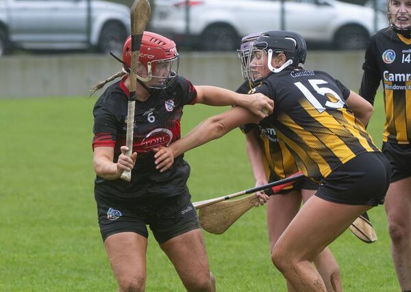 Rachel Breen (Mount Leinster Rangers) holds off the challenge of Kirsten Keenan (Camross). Rachel Breen (Mount Leinster Rangers) holds off the challenge of Kirsten Keenan (Camross).