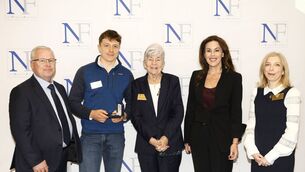<p>Award-winning scholar Arthur Hearns from Tullow Community School with deputy principal Noel Murphy, sponsor Carmel Naughton, mnister for health Jennifer Carroll MacNeill TD and Aoife Ahern from UCD at the 2026 Naughton Foundation Scholarship awards held in Trinity College, Dublin Photo: Kieran Harnett </p> <p>Award-winning scholar Arthur Hearns from Tullow Community School with deputy principal Noel Murphy, sponsor Carmel Naughton, mnister for health Jennifer Carroll MacNeill TD and Aoife Ahern from UCD at the 2026 Naughton Foundation Scholarship awards held in Trinity College, Dublin Photo: Kieran Harnett </p>