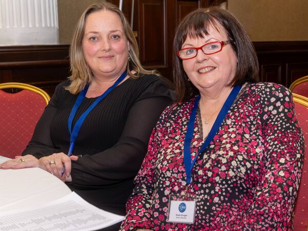 Edel Cooney and Nuala Grogan were pictured at the Carlow Lions Club Charity Auction in the Seven Oaks Hotel. Pic: © Michael O'Rourke Photography 2026