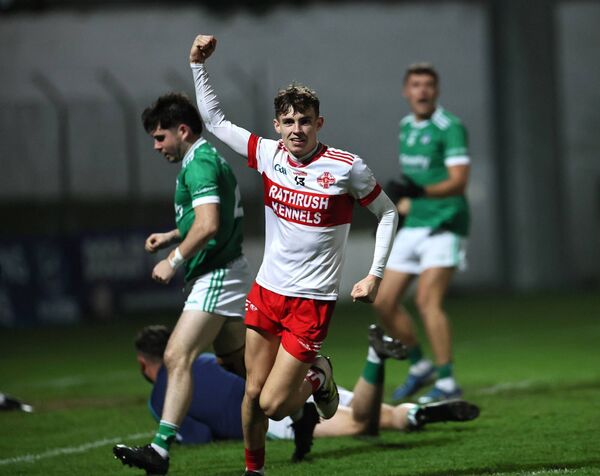 Brian Maher celebrates scoring Ballon's second goal early in the second half. Brian Maher celebrates scoring Ballon's second goal early in the second half.